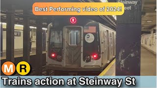 ᴴᴰ M R Railfanning At Steinway St [upl. by Alenson]