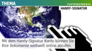 HandySignatur Konto amp ATrust auf Infoscreen [upl. by Beth]