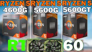 Ryzen 5 4600G vs Ryzen 5 5600G vs Ryzen 5 5600GT  Testes Comparativo RTX 4060 [upl. by Muiram642]