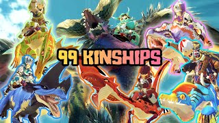 99 KINSHIP SKILL ANIMATION COMPILATION OUR MONSTIE ONLY AS NOV 7 2021  MONSTER HUNTER STORIES 2 [upl. by Lhadnek]