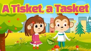 A Tisket  A Tasket  Comptine en anglais avec paroles pour enfants et bébés [upl. by Iiette599]