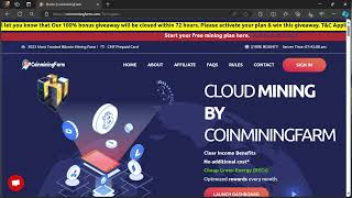 Coinminingfarm Mining Cloud Farm Company [upl. by Edda]