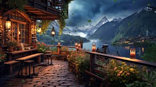 Cozy Spring Jazz Music for Relaxing  Springtime Mountain Coffee Shop Ambience [upl. by Nonnag]