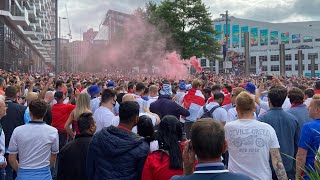 ENGLAND FANS AT WEMBLEY VS DENMARK [upl. by Nylirret313]