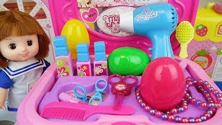 Baby Doli and beauty surprise eggs bag and baby doll hair shop toys play [upl. by Ezarra363]