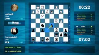 Chess Game Analysis apimell  Immortal10  01 By ChessFriendscom [upl. by Anovahs]