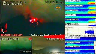 Rekaman 13 Maret 2022 Malam Live Merapi  Indonesias Mount Merapi  Volcano Eruption [upl. by Newg465]