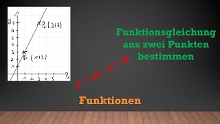 Funktionsgleichung aus zwei Punkten bestimmen  Lineare Funktionen  Mathe einfach erklärt [upl. by Lahsiv]