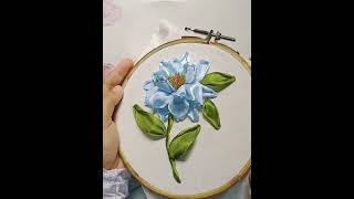 Simple Ribbon Embroidery Flower Design [upl. by Kcinnay]