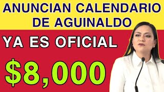 CLAUDIA SHEINBAUM ANUNCIA CALENDARIO DE PAGO DE AGUINALDO PENSIÓN BIENESTAR ADULTOS MAYORES [upl. by Weinstein]