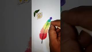 Feather drawing relaxation video using oil pastels [upl. by Nennek]