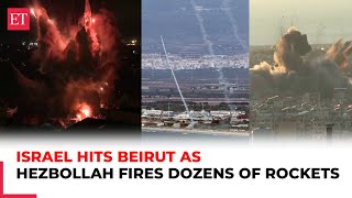 Israel strikes southern Beirut after Hezbollah launches multiple rockets at Tel Aviv [upl. by Drofiar317]