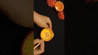 Easy Diya painting art 🎨 Diya decoration for school competition [upl. by Suiramaj]