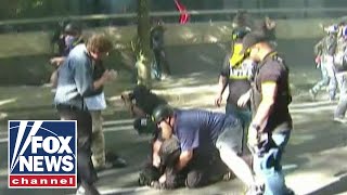 Antifa clashes with Patriot Prayer group in Portland Oregon [upl. by Abigael]