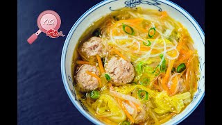 🥢Blitzschnell fertig Suppe mit Chinakohl und Fleischbällchen【chinesisch kochen rezepte】 [upl. by Attenat308]