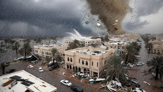 Right now in Madina Saudi Arabia Winds of 120 kmh are hitting buildings and cars [upl. by Onurb55]