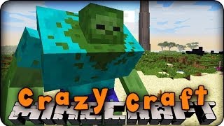 Minecraft Mods  CRAZY CRAFT  Ep  3 MUTANT ZOMBIE ATTACK Morph Mod [upl. by Norris]