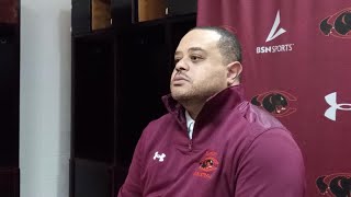 Claflin mens basketball coach Brion Dunlap talks about first win [upl. by Sheeran]