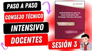 PASO A PASO SESIÓN 3 FASE INTENSIVA CONSEJO TÉCNICO ESCOLAR [upl. by Aicener]