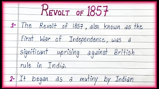 10 Lines on Revolt of 1857 Few Lines on Revolt Of 1857 1857 Revolt Essay [upl. by Ecnerwaled]