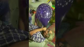 Satisfying Inflating a Q16 Purple Stars Print Balloon Until it Pops balloonpopping [upl. by Aslehc209]