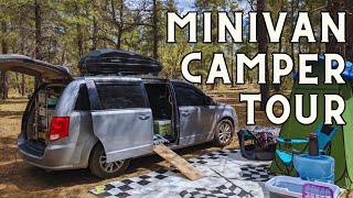 Minivan Camper Conversion NOBUILD VAN TOUR 2024 Update  Dodge Grand Caravan [upl. by Muryh646]