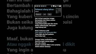 lirik lagu selamat ulang tahun jamrud liriklagu music shorts [upl. by Bonnell143]