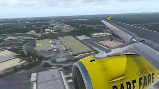 XPlane 11  Wing View Landing into ATL  FlightFactor A320  IAE Engines [upl. by Phia409]