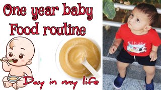 one year baby food routine daily vlog [upl. by Ellerol]