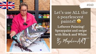 040 ALL 6 Pearlescent Paints Leftover Painting by marjoleinart fluidart [upl. by Snave]