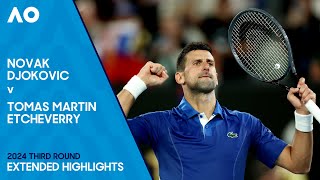 Novak Djokovic v Tomas Martin Etcheverry Extended Highlights  Australian Open 2024 Third Round [upl. by Rustie]