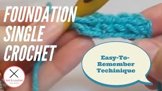 Foundation Single Crochet Tutorial 1 How to Foundation Single Crochet FSC [upl. by Netneuq]