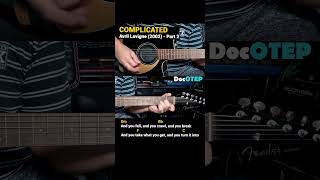 Complicated  Avril Lavigne 2002 Easy Guitar Chords Tutorial with Lyrics Part 2 REELS [upl. by Barnett]