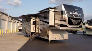 Luxury Fifth Wheel New 2021 Riverstone 42FSKG Front Kitchen Toy hauler  Couchs RV Nation a RV Walk [upl. by Anim]