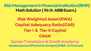 Risk Management Math Solution  Risk Weighted Asset RWA  RMFI rwa riskmanagement [upl. by Hobie]