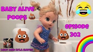 Baby Pooping on the Floor Episode 302 Baby Alive Lucy Pooping [upl. by Olney]