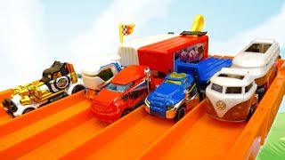 HotWheelsTruck 6LaneRace  HotWheels 6Lane Race Track [upl. by Labors]