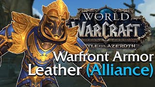 Warfront Armor Leather Tier 13 Alliance In Game Preview  World of Warcraft [upl. by Enileme]