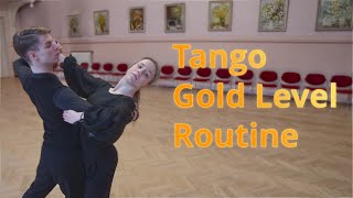 Tango Gold Level Choreography  Natural Promenade Turn to Rock Turn [upl. by Rosenblum]