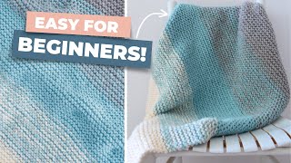 How to Knit a Baby Blanket for Complete Beginners [upl. by Einnoc]