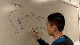 Geometry Area of a Regular Heptagon [upl. by Tioneb]