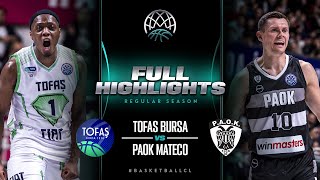 Tofas Bursa v PAOK mateco  Full Game Highlights  BasketballCL 202324 [upl. by Icam]