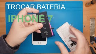 Como trocar bateria iPhone 7 iphone 7 battery replacement substituir bateria [upl. by Hazard]