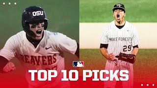 The TOP 10 picks in the 2024 MLB Draft Travis Bazzana Chase Burns Charlie Condon and more [upl. by Rehsa955]