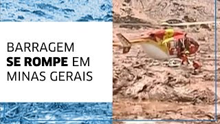 Barragem se rompe em Minas Gerais e moradores são resgatados de helicóptero [upl. by Naejeillib]