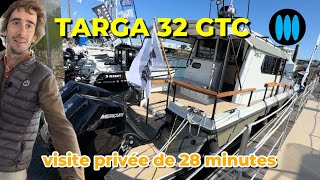 TARGA 32 GTC  le Grand Tourisme Express avec 2 Mercury 400cv V10 Verado [upl. by Nidya303]