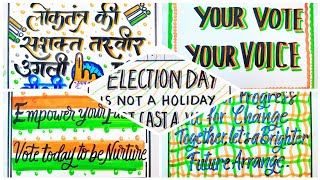 Matdan Jagruti Drawing SloganNational Voters Day Drawing  Voter Awareness Slogan in Englishslogan [upl. by Kinnie805]