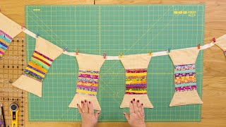 Smart Ways of Using Scrap Fabric  Bunting Edition [upl. by Euf254]