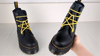 HOW TO STAR LACE DOC MARTENS Cool Lacing style [upl. by Irroc829]