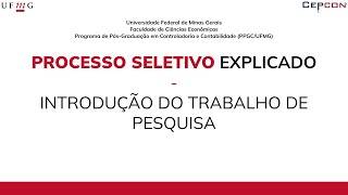 Processo Seletivo Explicado 05 Introdução do Trabalho de Pesquisa [upl. by Mendes385]